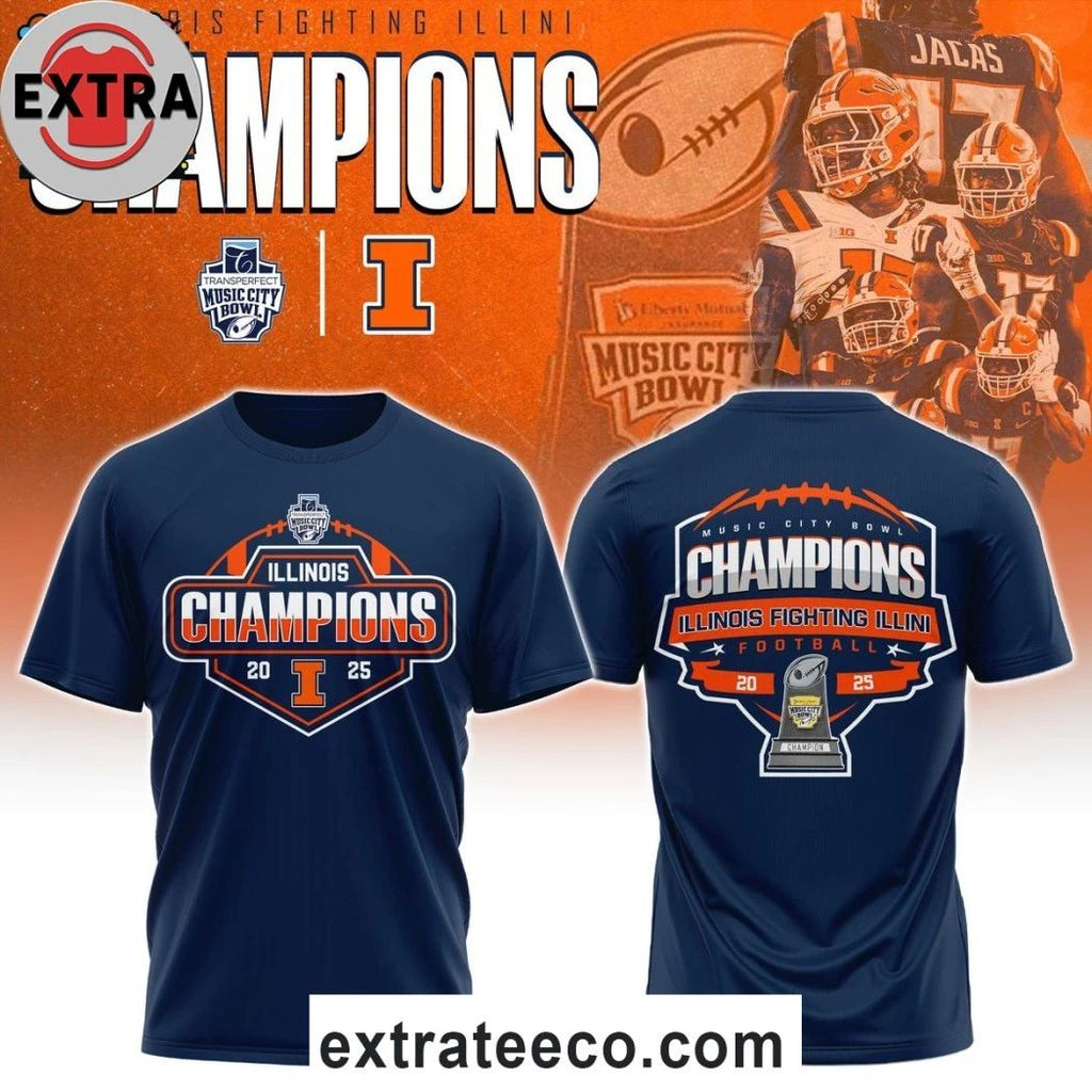 Illinois Fighting Illini Music City Bowl Champions 2025 Logo Shirt
