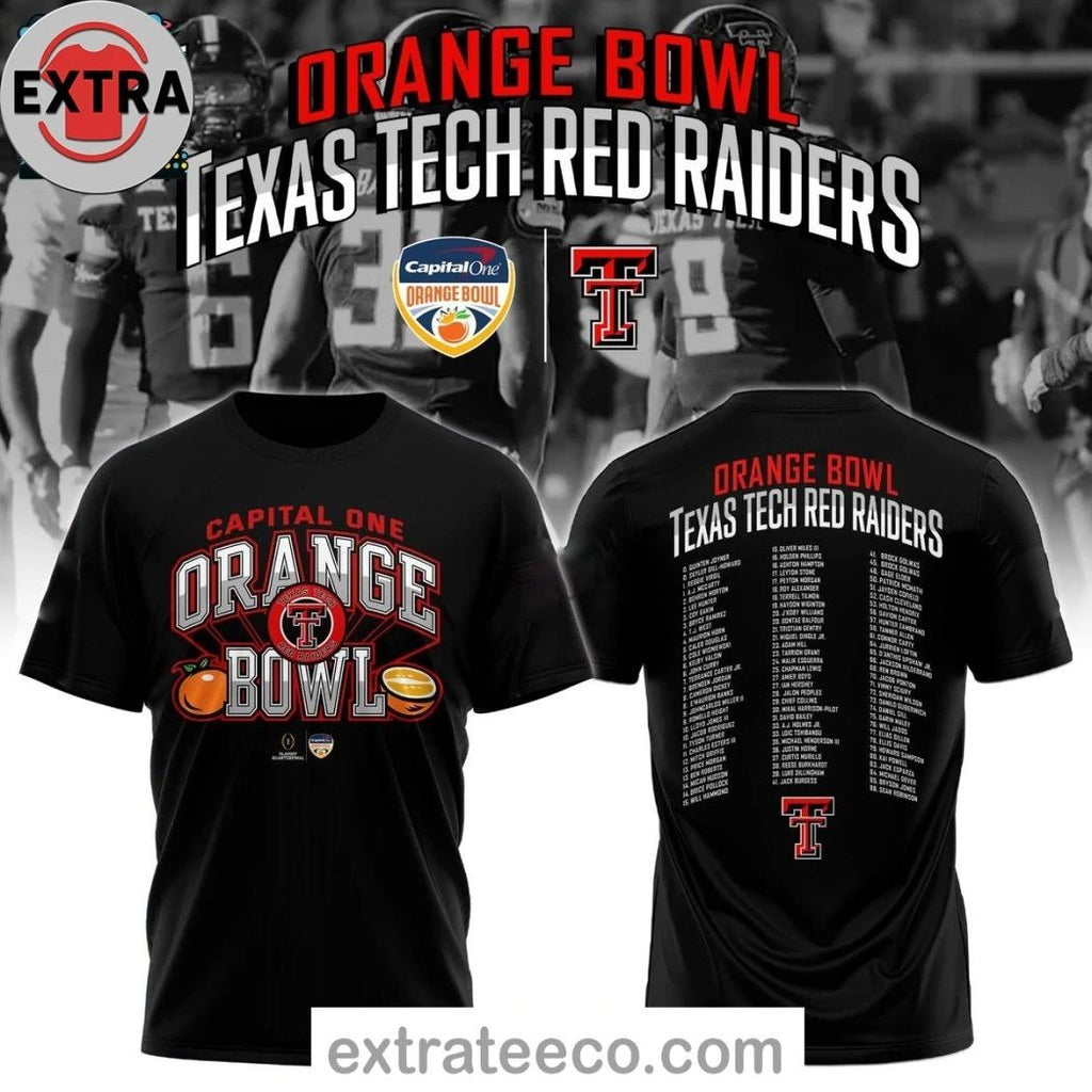 Original Texas Tech Red Raiders Champions Orange Bowl 2025 2026 Game Logo Hoodie T-Shirt