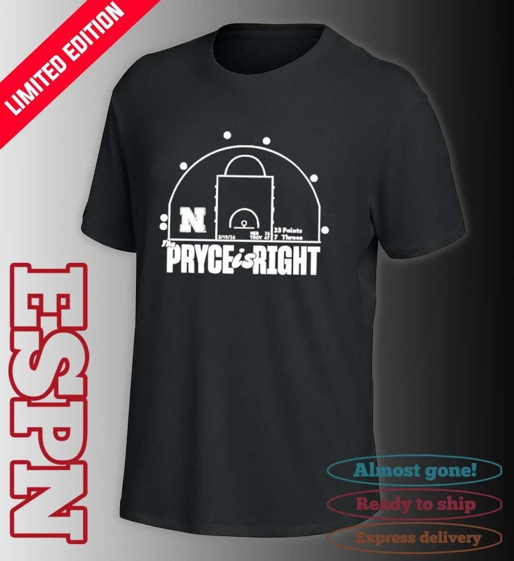 Nebraska Huskers Basketball Pryce Sandfort Is Right Red Shot Chart Shirt