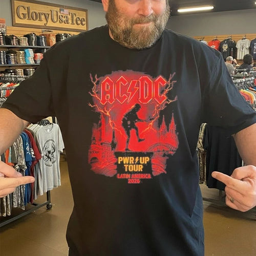 AC DC PWR Up Tour Latin America 2026 Schedule Two Sided T-Shirt