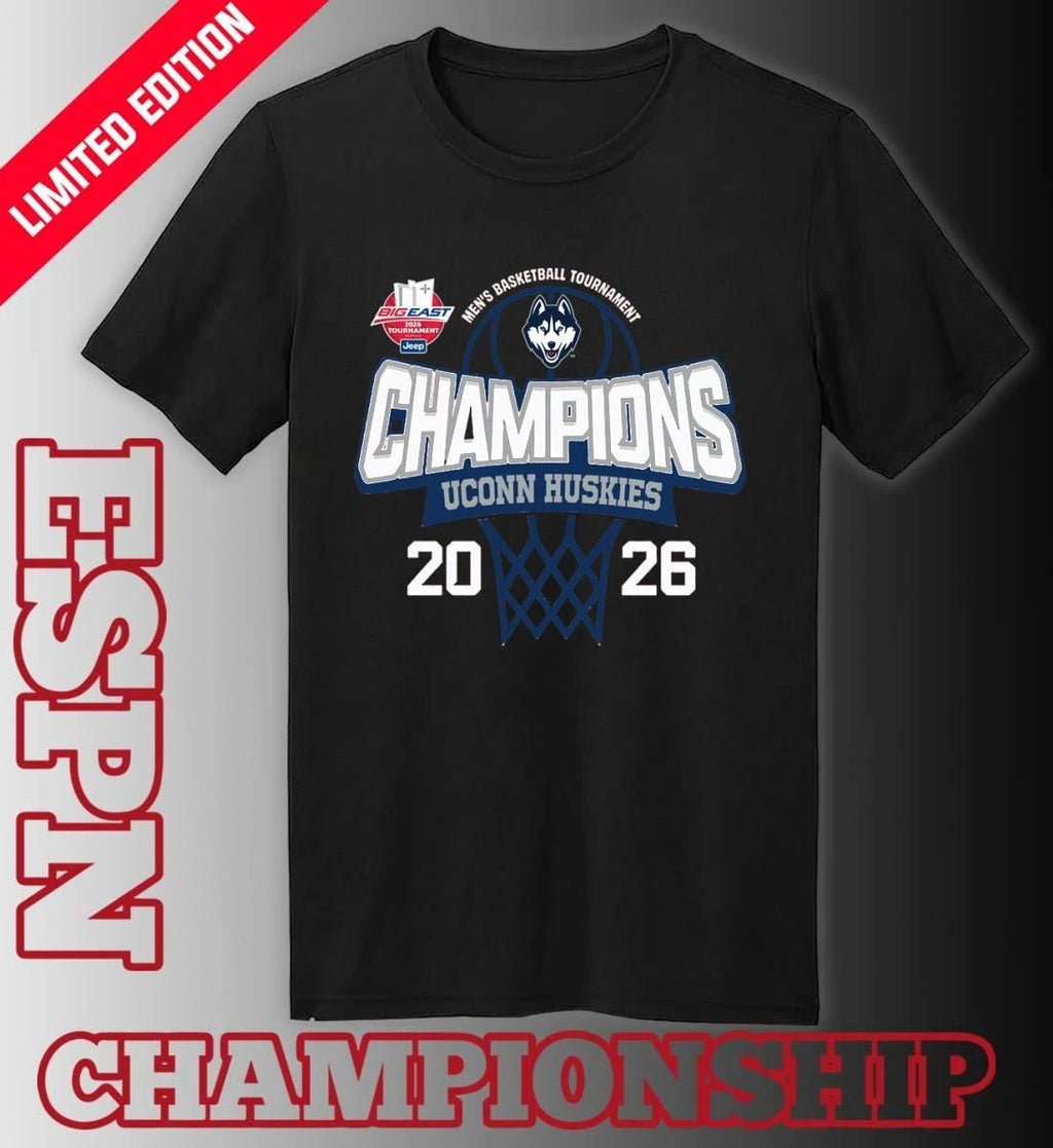 Big East Men’s Basketball Tournament 2026 Champions Uconn Huskies T-Shirt