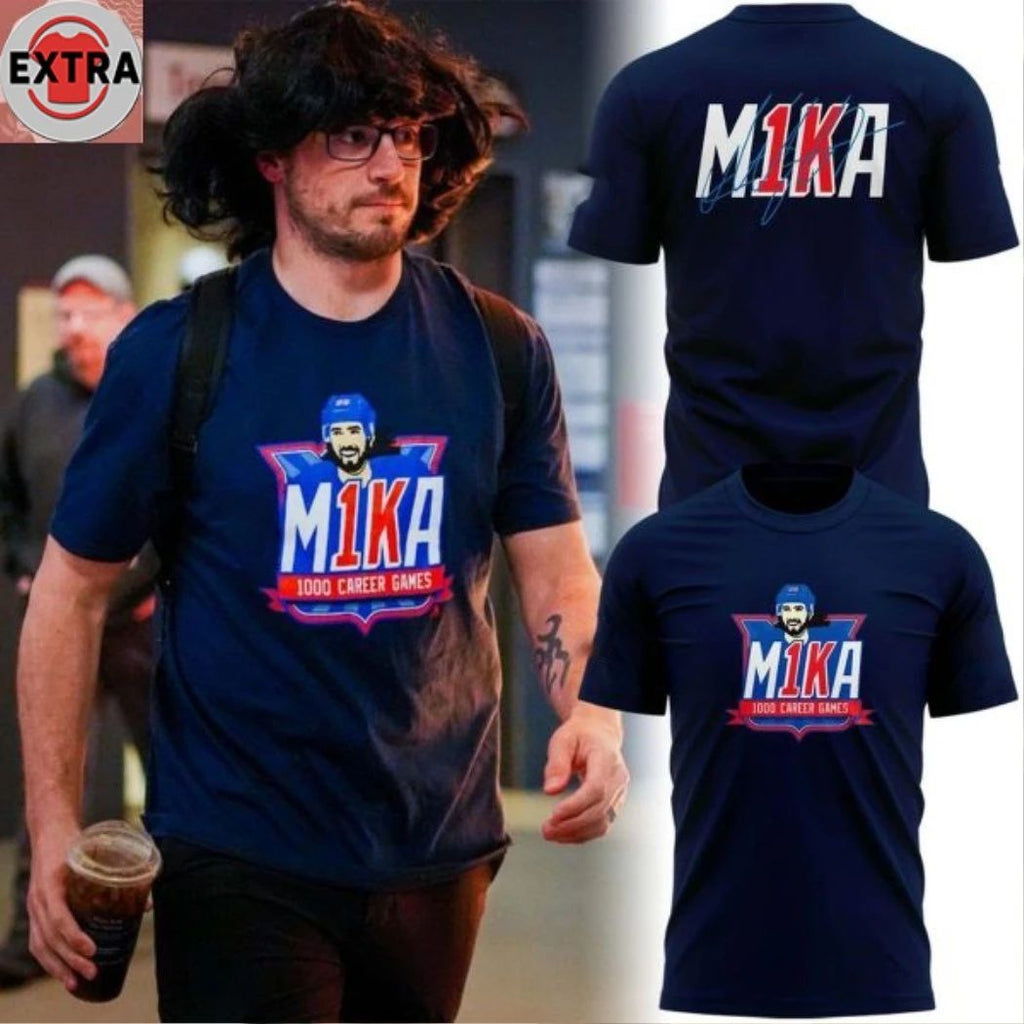New York Rangers M1KA Mika Zibanejad 1000 Career Games 2026 Navy Shirt