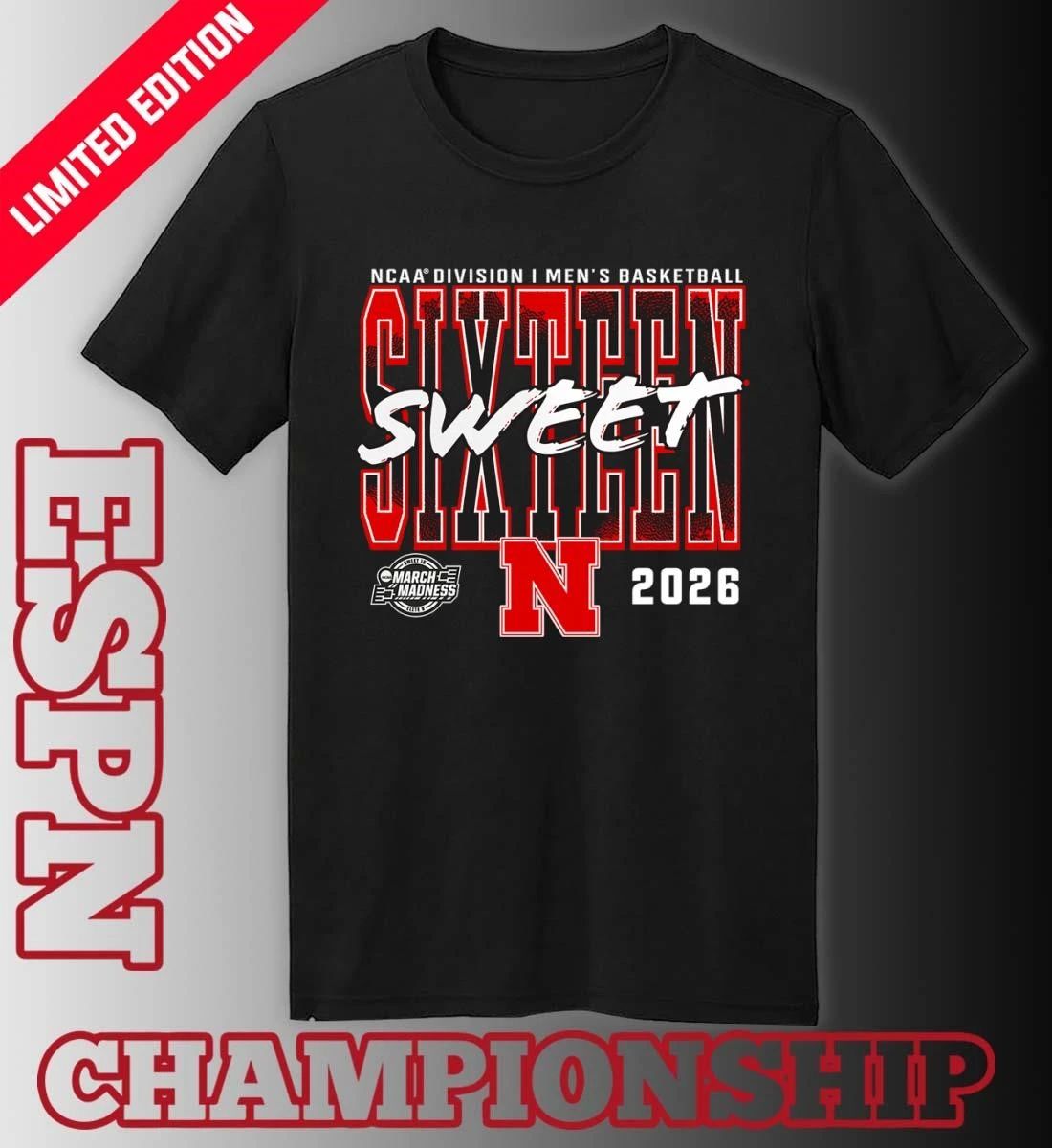 Nebraska Cornhuskers 2026 NCAA Men’s Basketball Tournament March Madness Sweet 16 T-Shirt