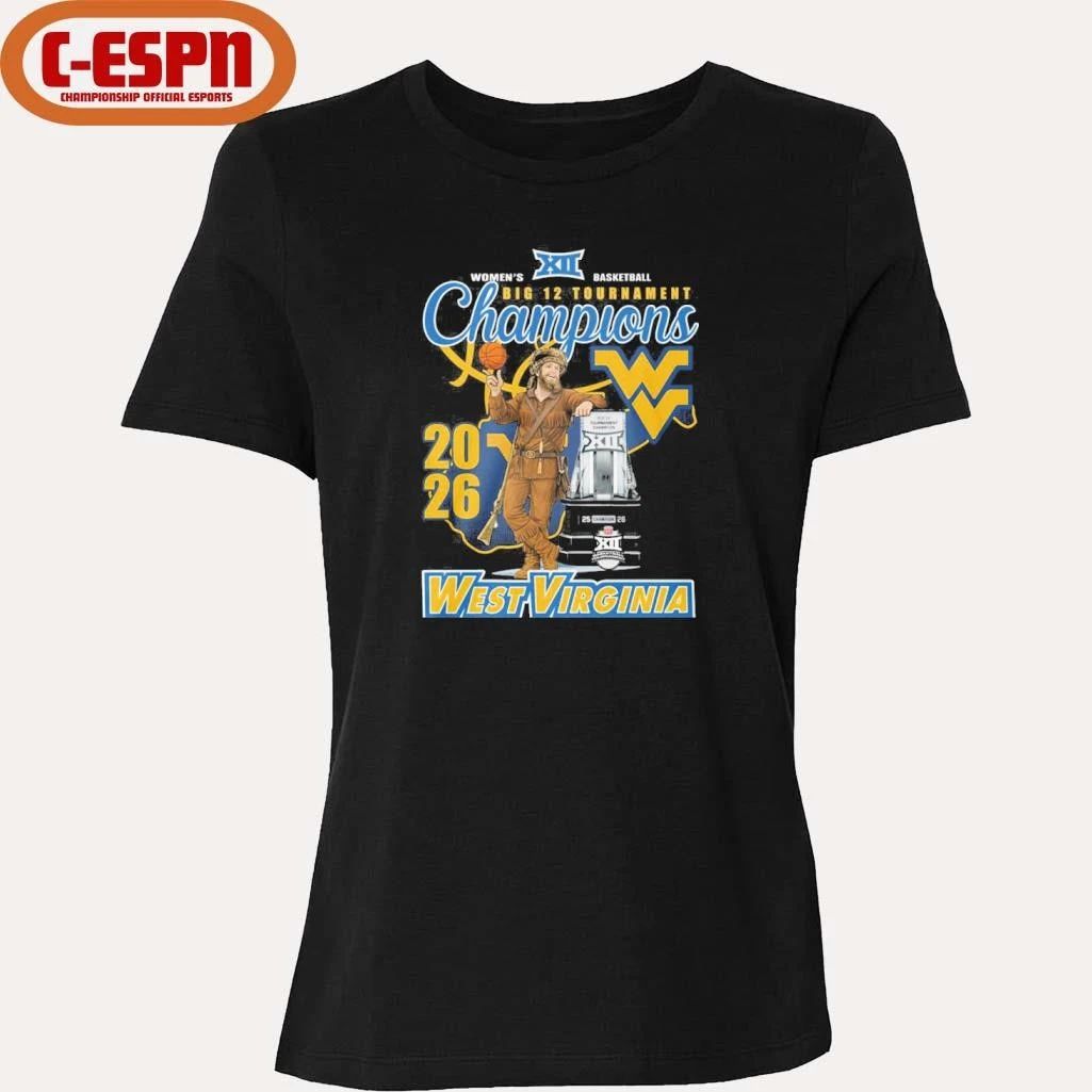 West Virginia Mountaineers Mascot 2026 Big 12 Women’s Basketball Tournament Champions Shirt