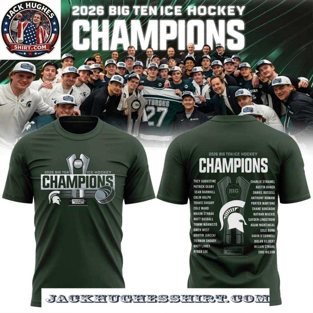 Michigan State Spartans 2026 Big Ten Ice Hockey Champs T-Shirt