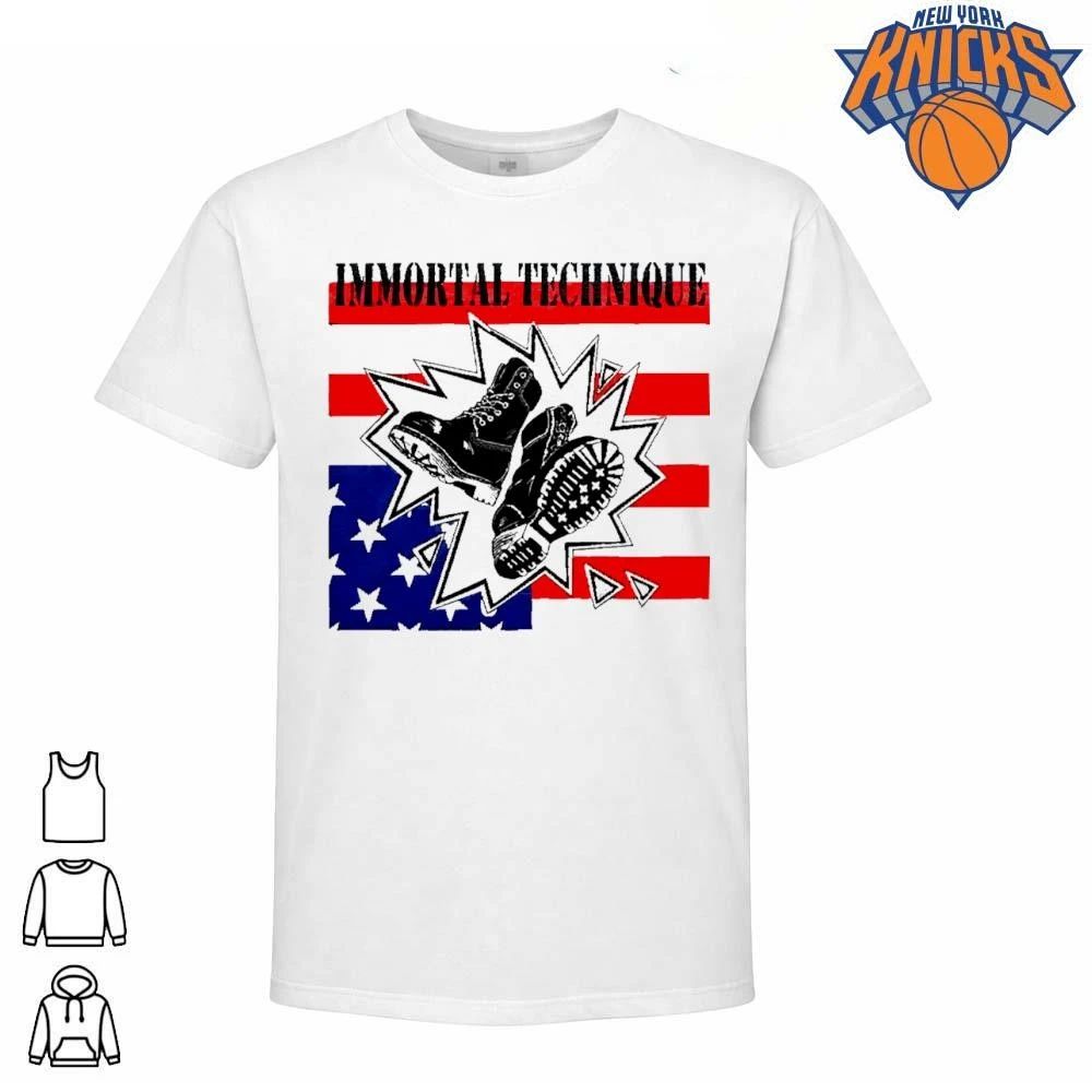 Immortal Technique Combat Boots American Flag Underground Hip Hop Rap Music Graphic shirt