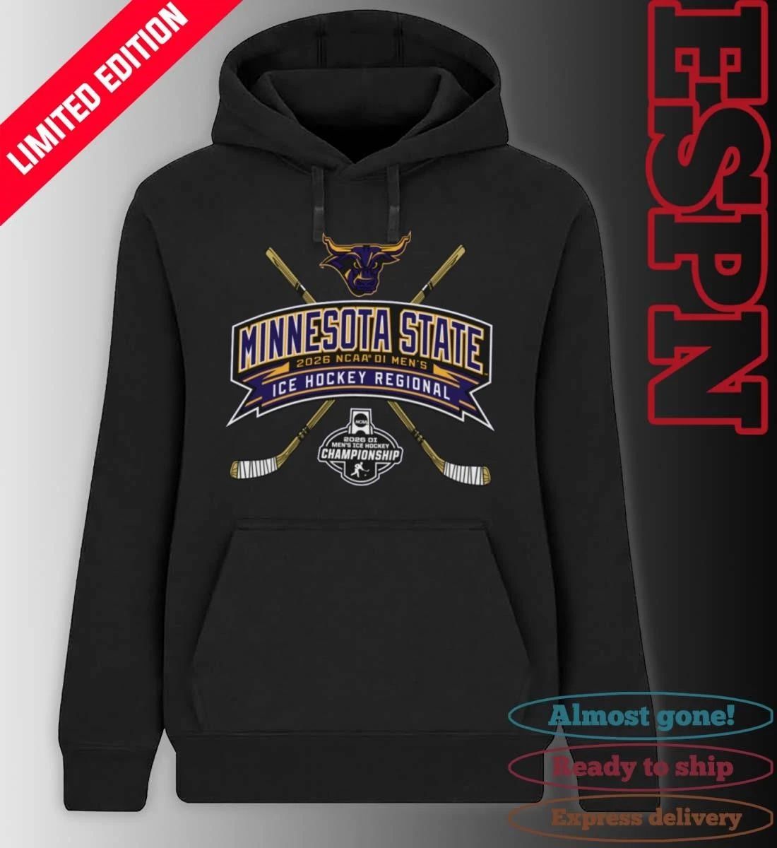 Minnesota State Mavericks 2026 NCAA DI Men’s Ice Hockey Regionals T-Shirt