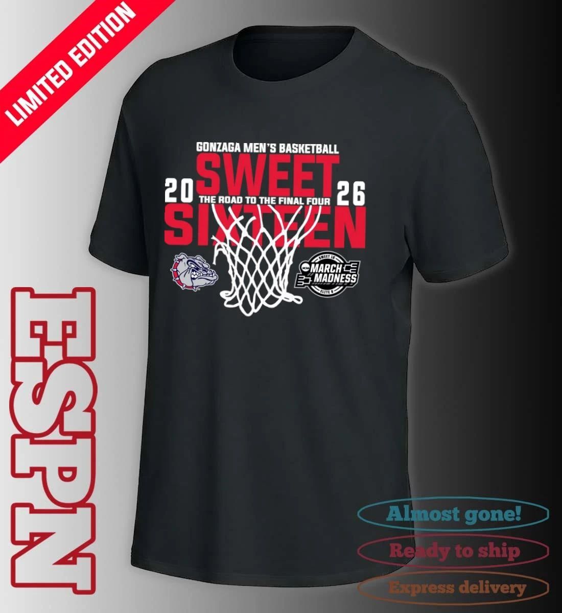 Gonzaga Men’s Basketball 2026 Sweet Sixteen The Road To The Final Four Shirt