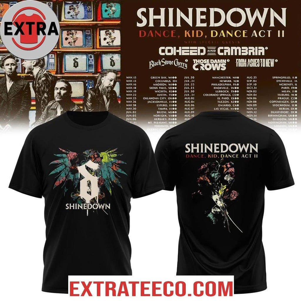 Shinedown Dance Kid Dance Act II World Tour 2026 Two Sided Hoodie Shirt