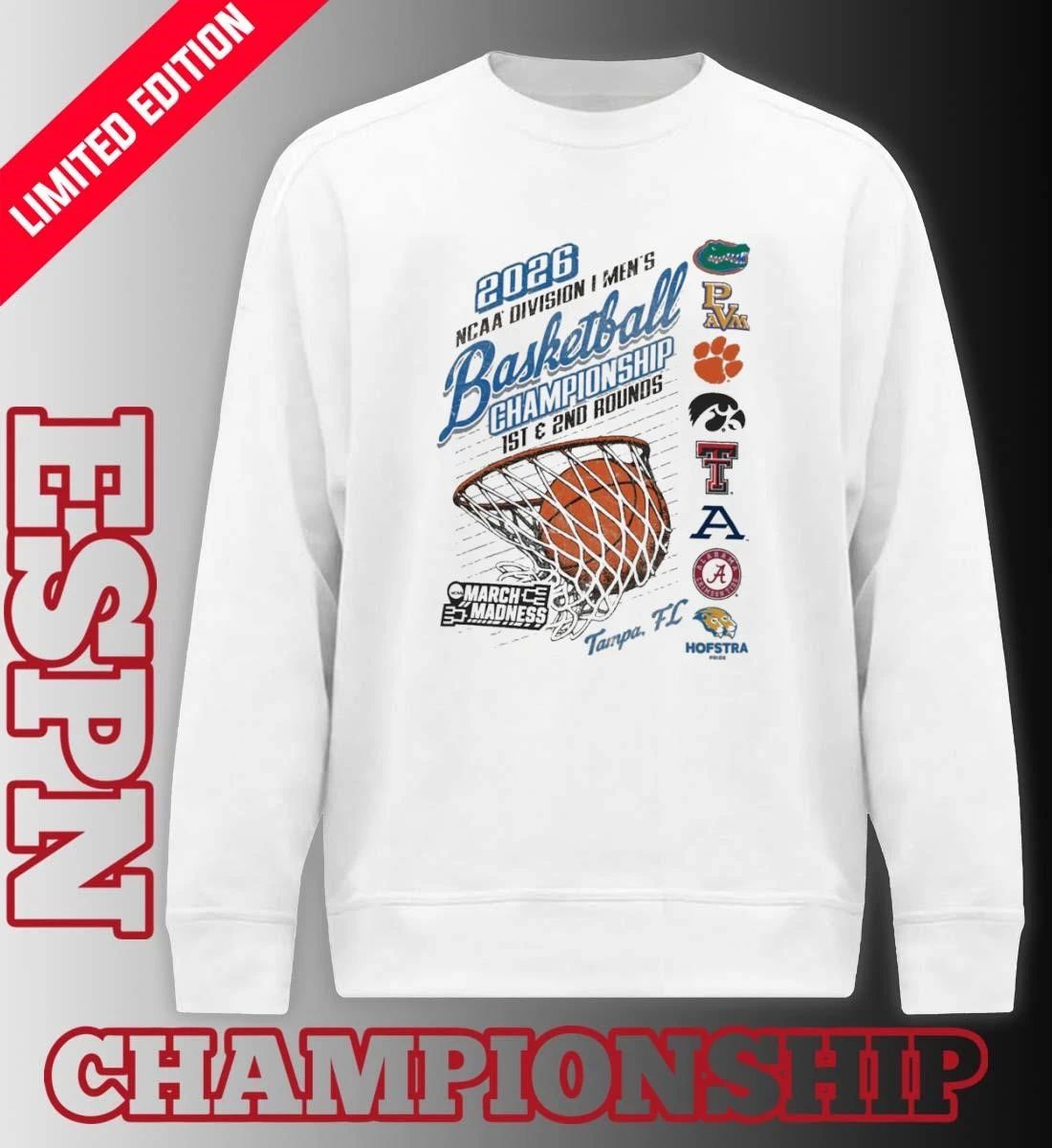 2026 NCAA DI Men’s Basketball Championship Regional 8 Teams Tampa, Florida T-Shirt