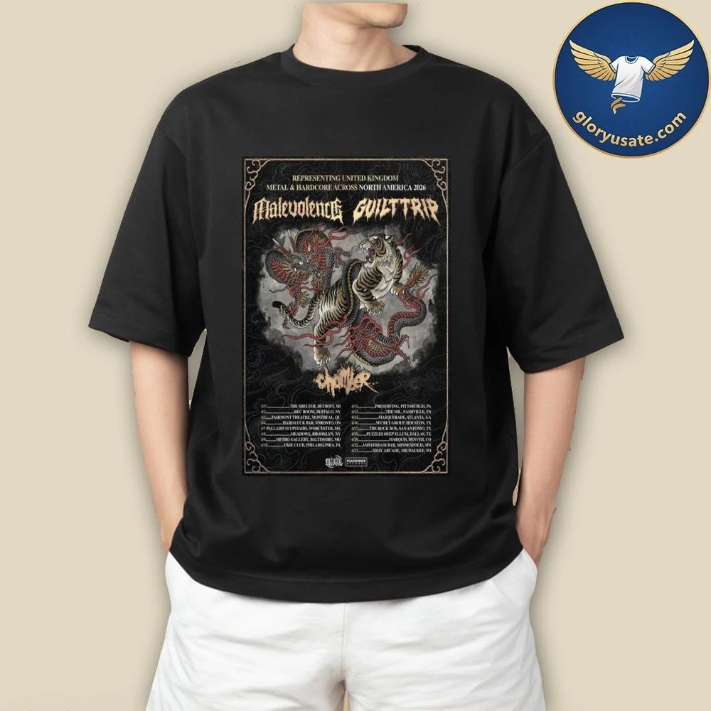 Malevolence & Guilt Trip Hardcore & Metal Across North America 2026 Poster Shirt