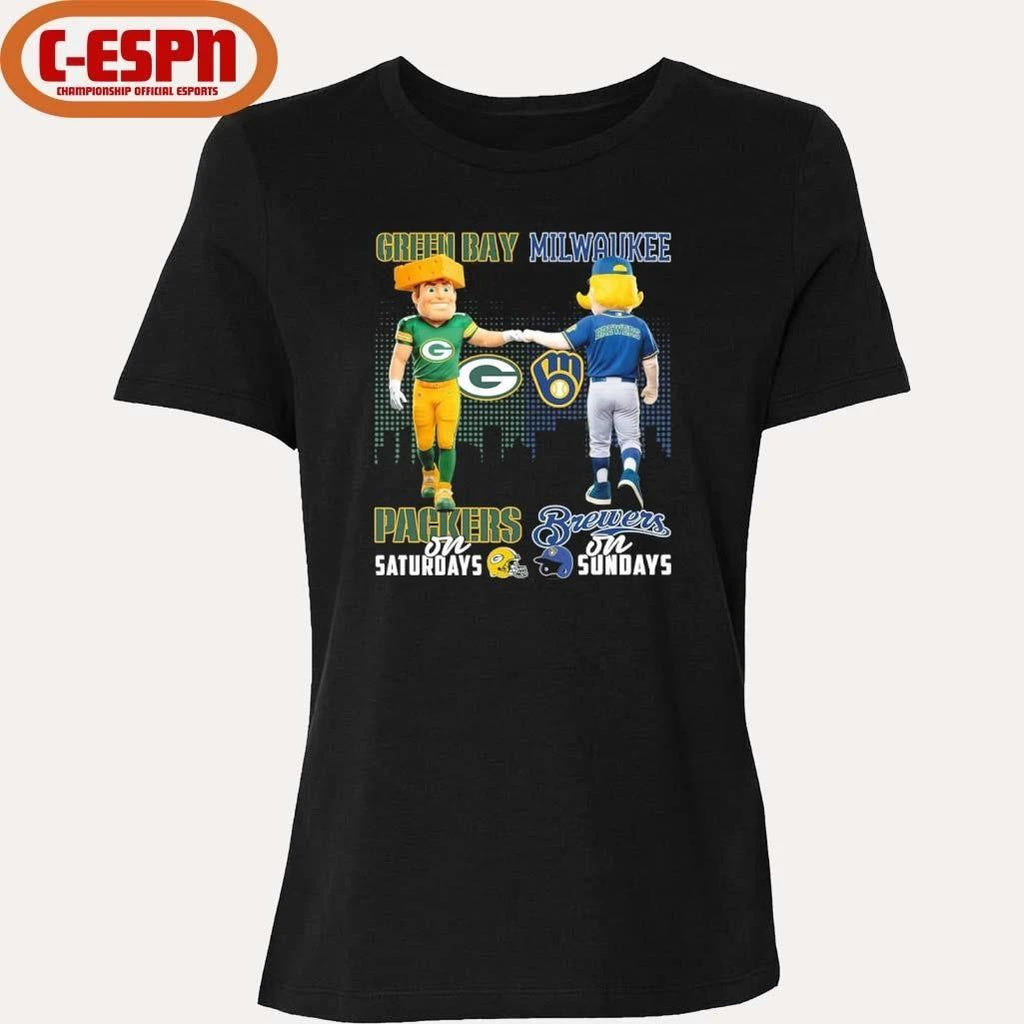 Mascot Green Bay Packers On Saturdays And Milwaukee Brewers On Sundays Shirt