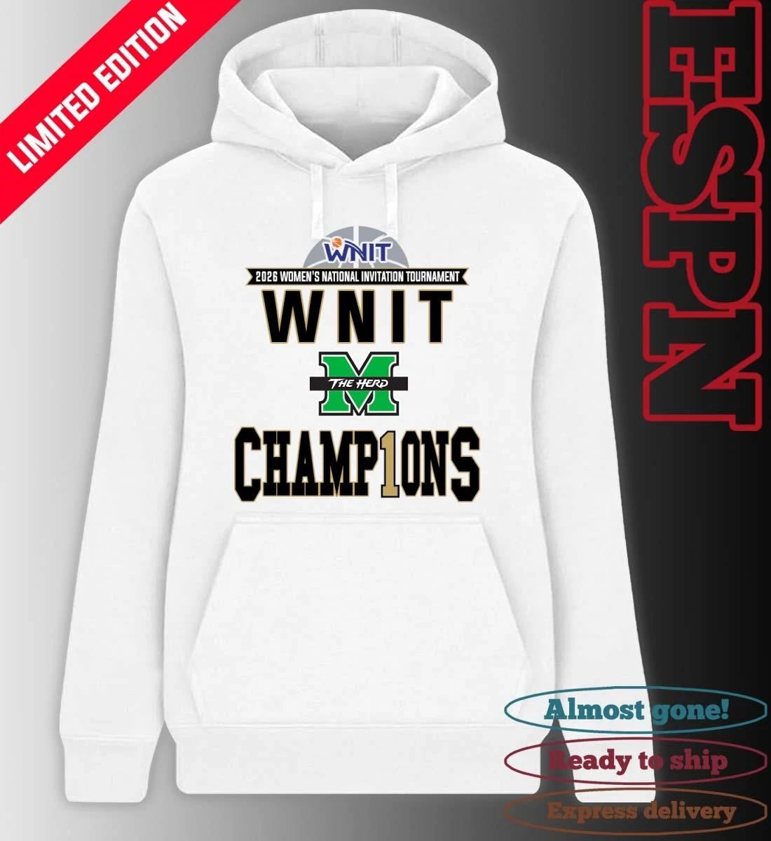 Marshall University Thundering Herd 2026 Women’s NIT Champions Locker Room T-Shirt