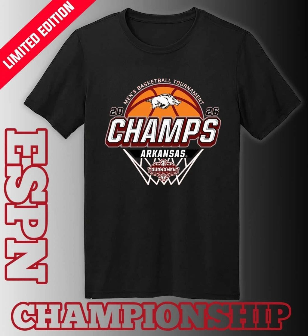 Arkansas Men’s Basketball SEC Tournament Champions Official Locker Room T-Shirt