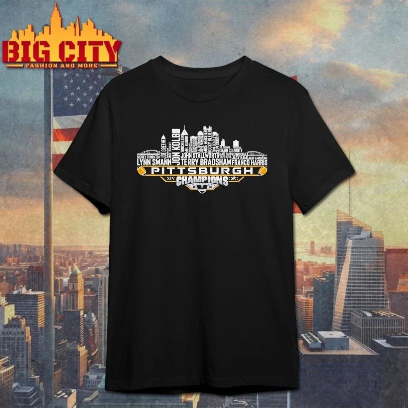 Pittsburgh Dream Team Football XIV Champions 1980 Pittsburgh City Skyline T-Shirt