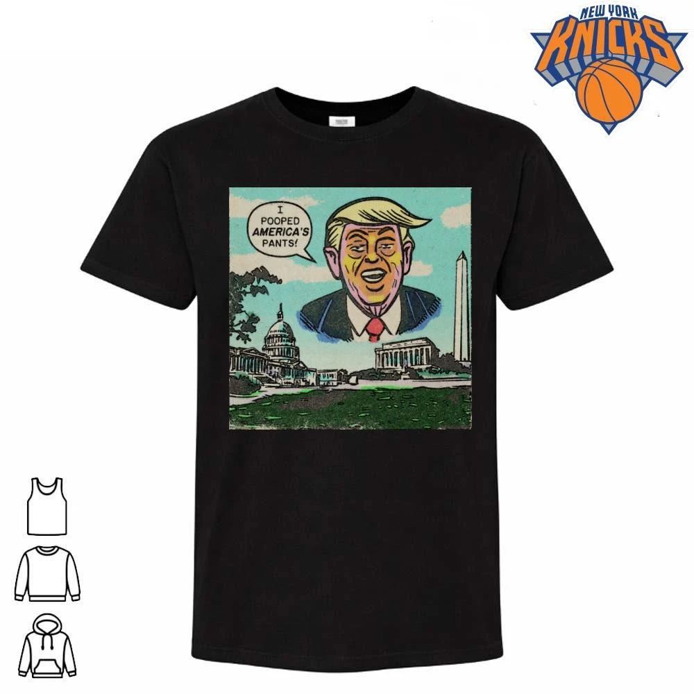 I Pooped Americas Pants Funny Vintage Comic Book Parody Anti Donald Trump Political Satire Shirt