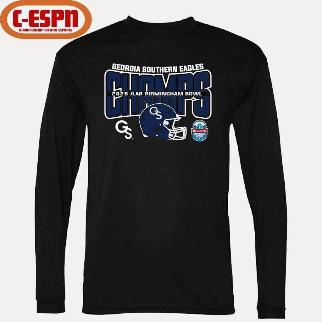 Georgia Southern Football 2025 JLAB Birmingham Bowl Champions Helmet Shirt