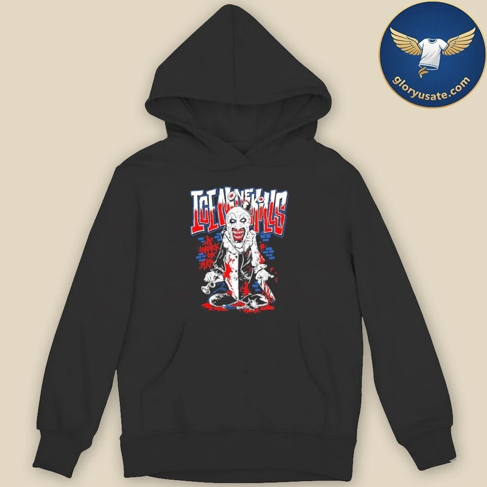 Ice Nine Kills A Work of Art Cartoon Terrified Silver Scream Con London Shirt