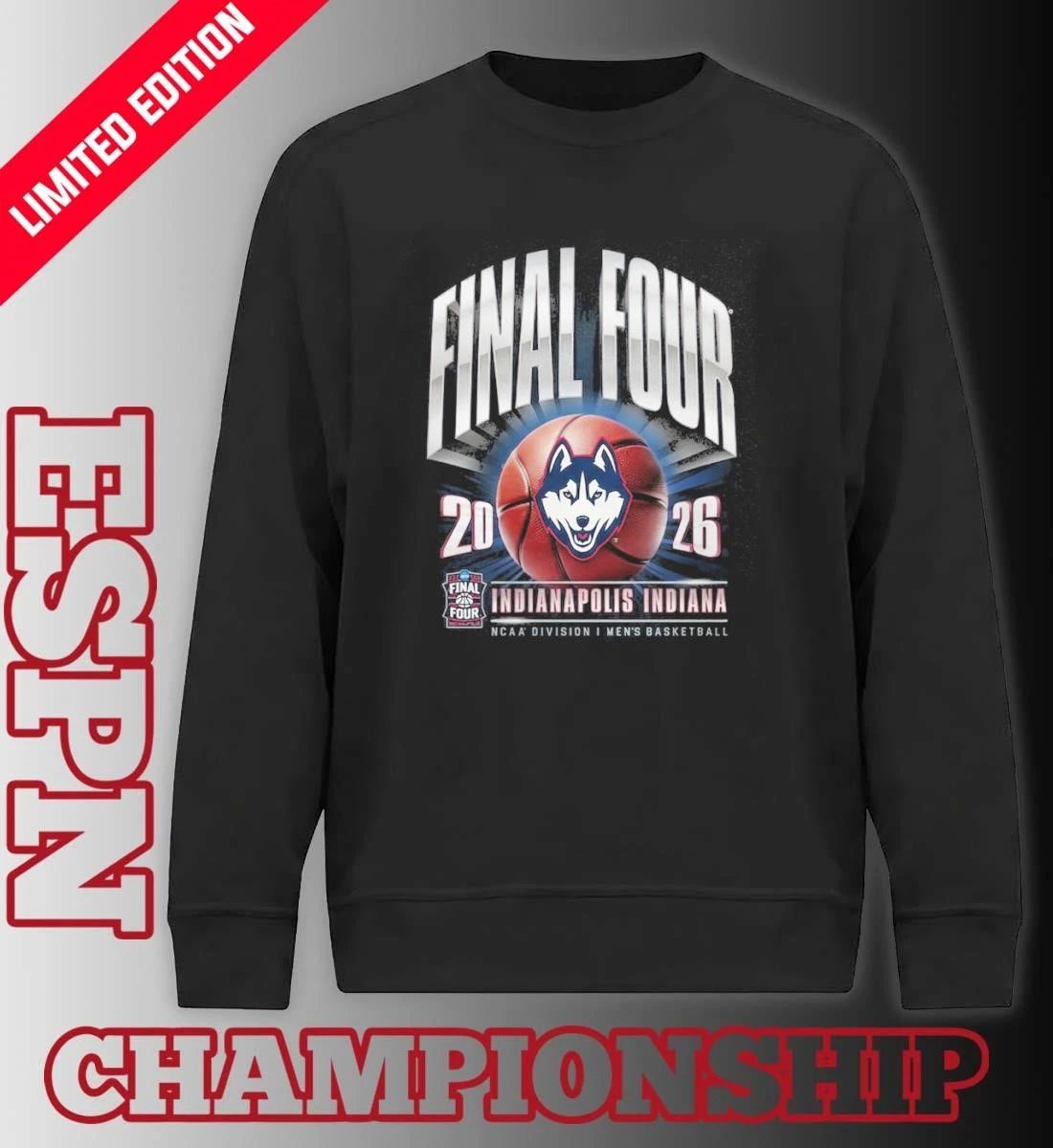 Uconn Huskies 2026 NCAA Men’s Basketball Tournament March Madness Final Four Vintage T-Shirt
