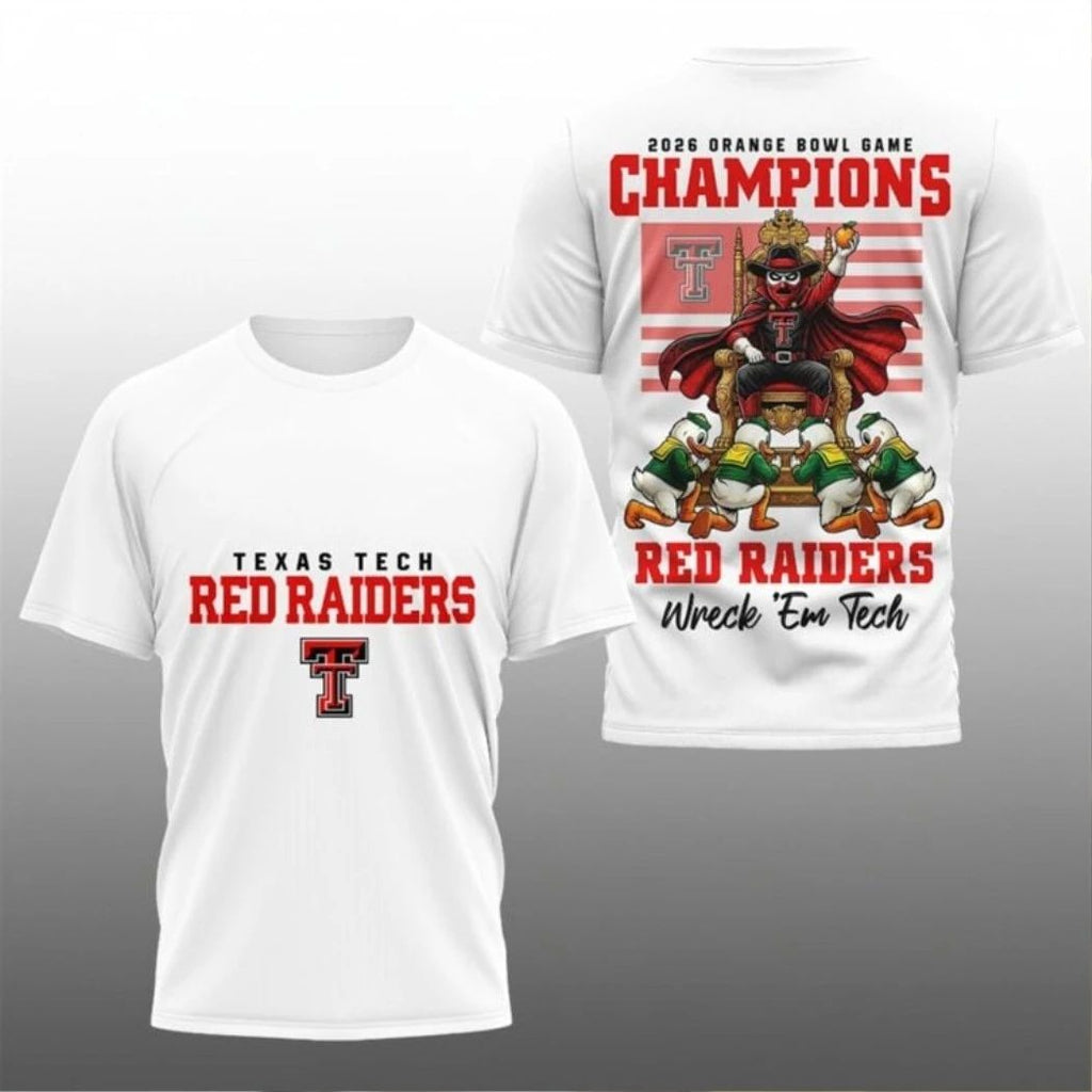 2026 Orange Bowl Game Champions Red Raiders Wreck Em Tech Logo Shirt