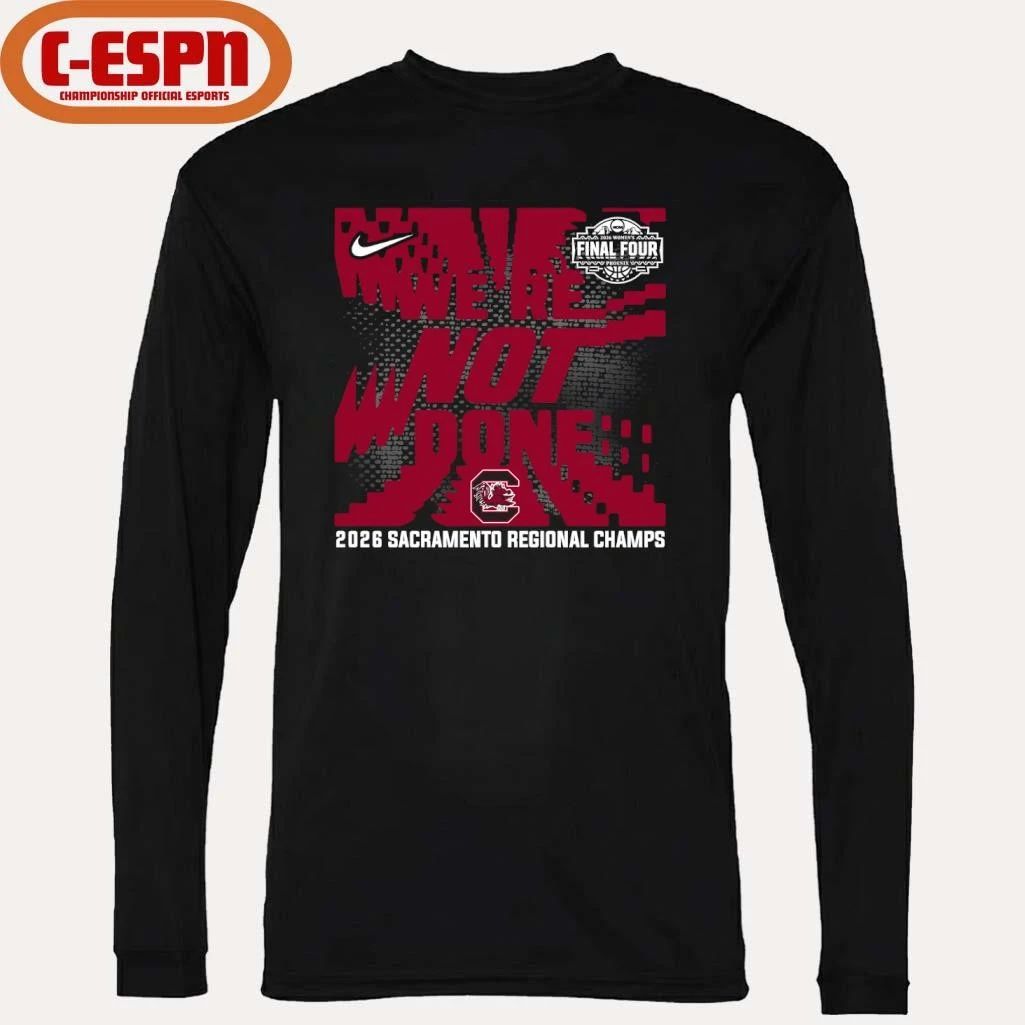 South Carolina Gamecocks 2026 NCAA Women’s Basketball Sacramento Regional Champions T-Shirt