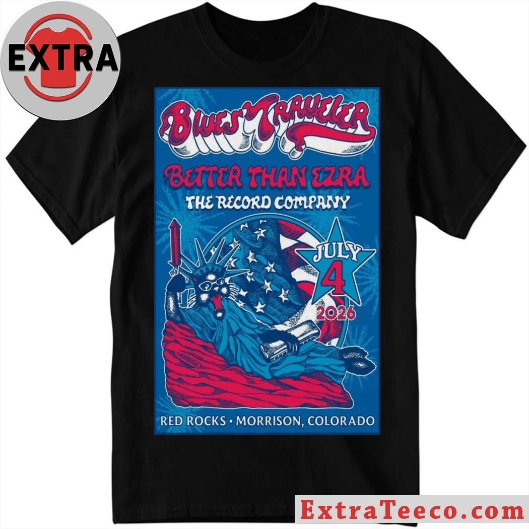 Blues Traveler Morrison Co July 2026 Red Rocks Amphitheatre Tour Poster Tee (1)