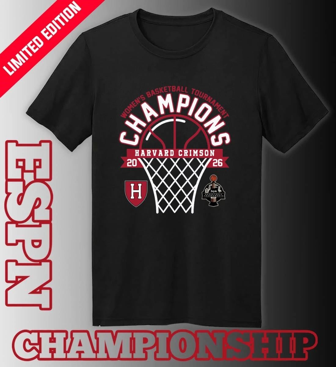 Ivy League Women’s Basketball Tournament Champions 2026 Harvard Crimson T-Shirt