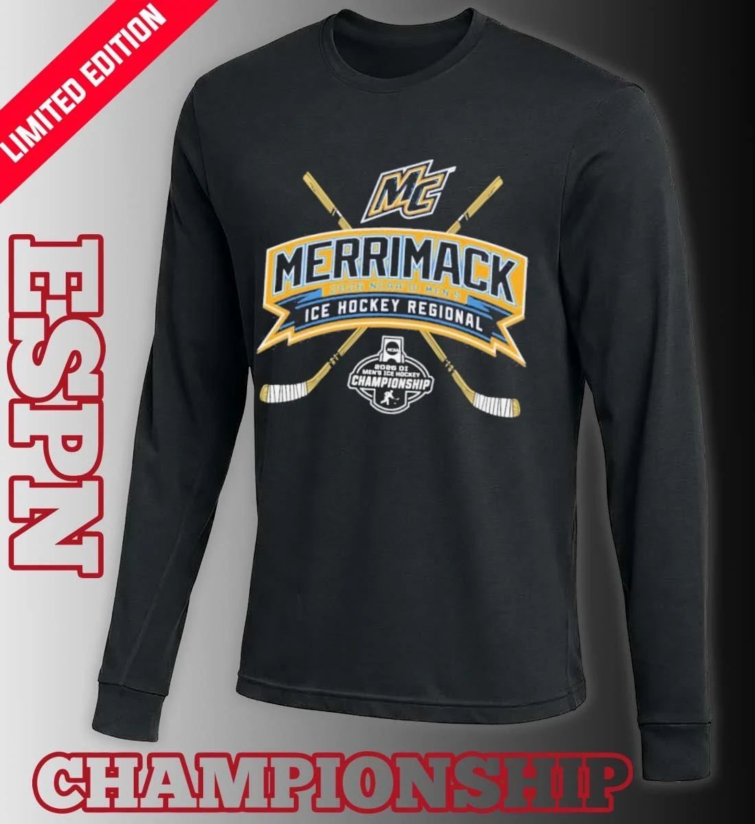 Merrimack Warriors 2026 NCAA DI Men’s Ice Hockey Regionals T-Shirt