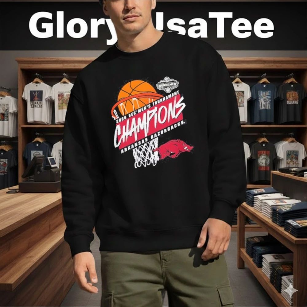 Arkansas Razorbacks 2026 SEC Men’s Basketball Tournament Champions T-Shirt