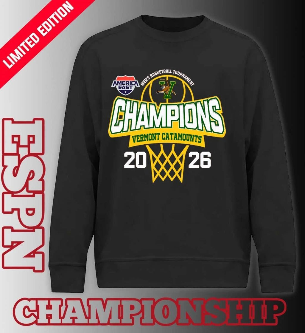 America East Conference Men’s Basketball Tournament 2026 Champions Vermont Catamounts T-Shirt