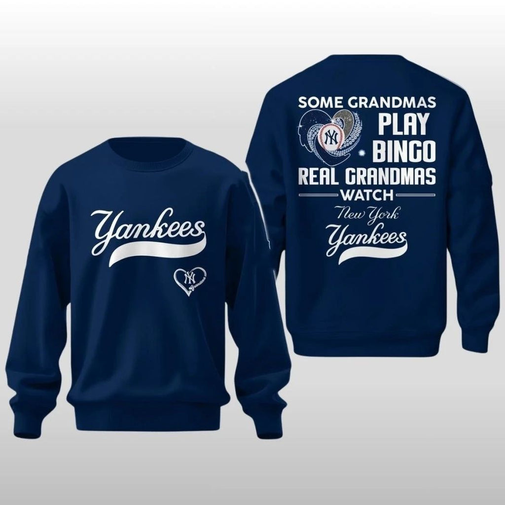 New York Yankees x Real Grandmas 2026 Logo Two Sided Sweatshirt T-Shirt