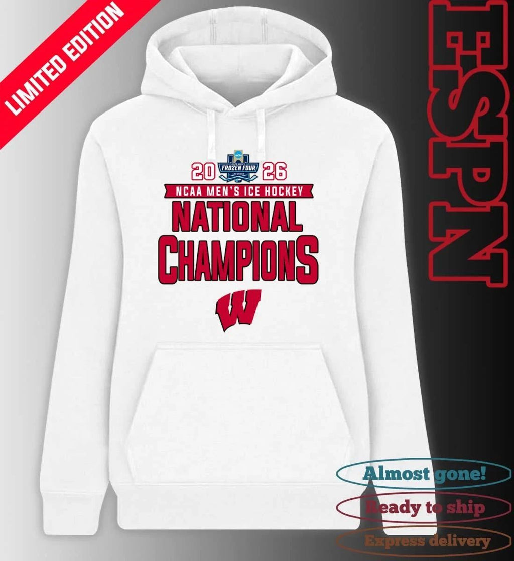 2026 NCAA Men’s Ice Hockey National Champions Wisconsin Badgers T-Shirt