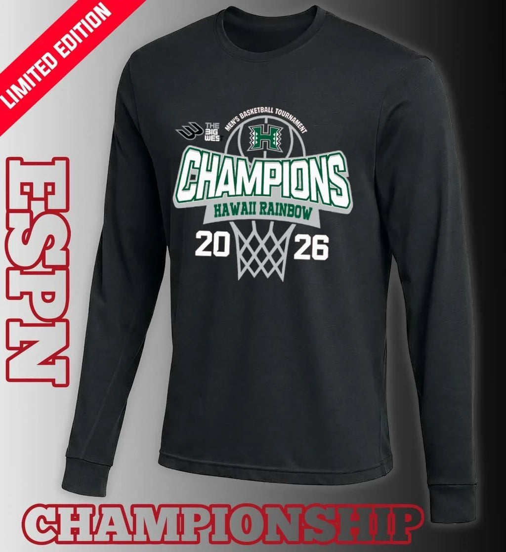 Big West Conference Men’s Basketball Tournament 2026 Champions Hawaii Rainbow Warriors T-Shirt