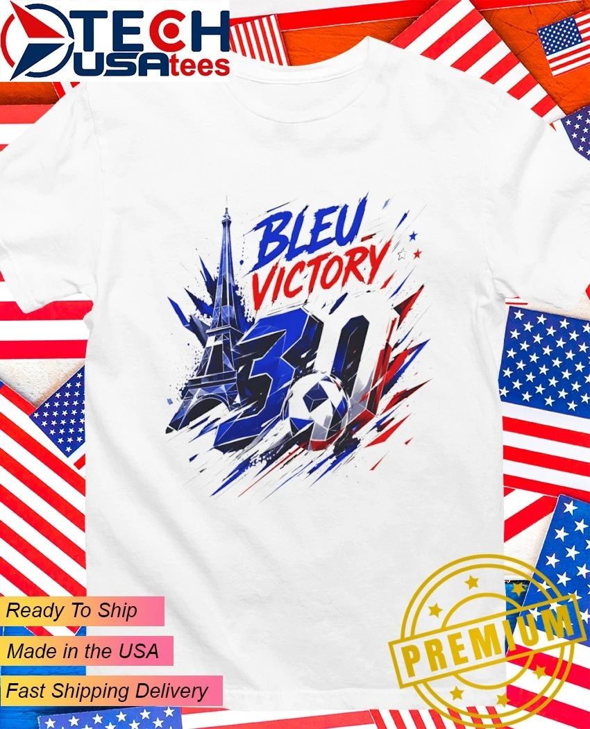 Bleu Victory 30 France Soccer Eiffel Tower shirt