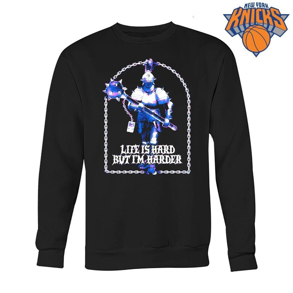 Life Is Hard But I Am Harder Vintage Pixel Knight Macing Meme Shirt
