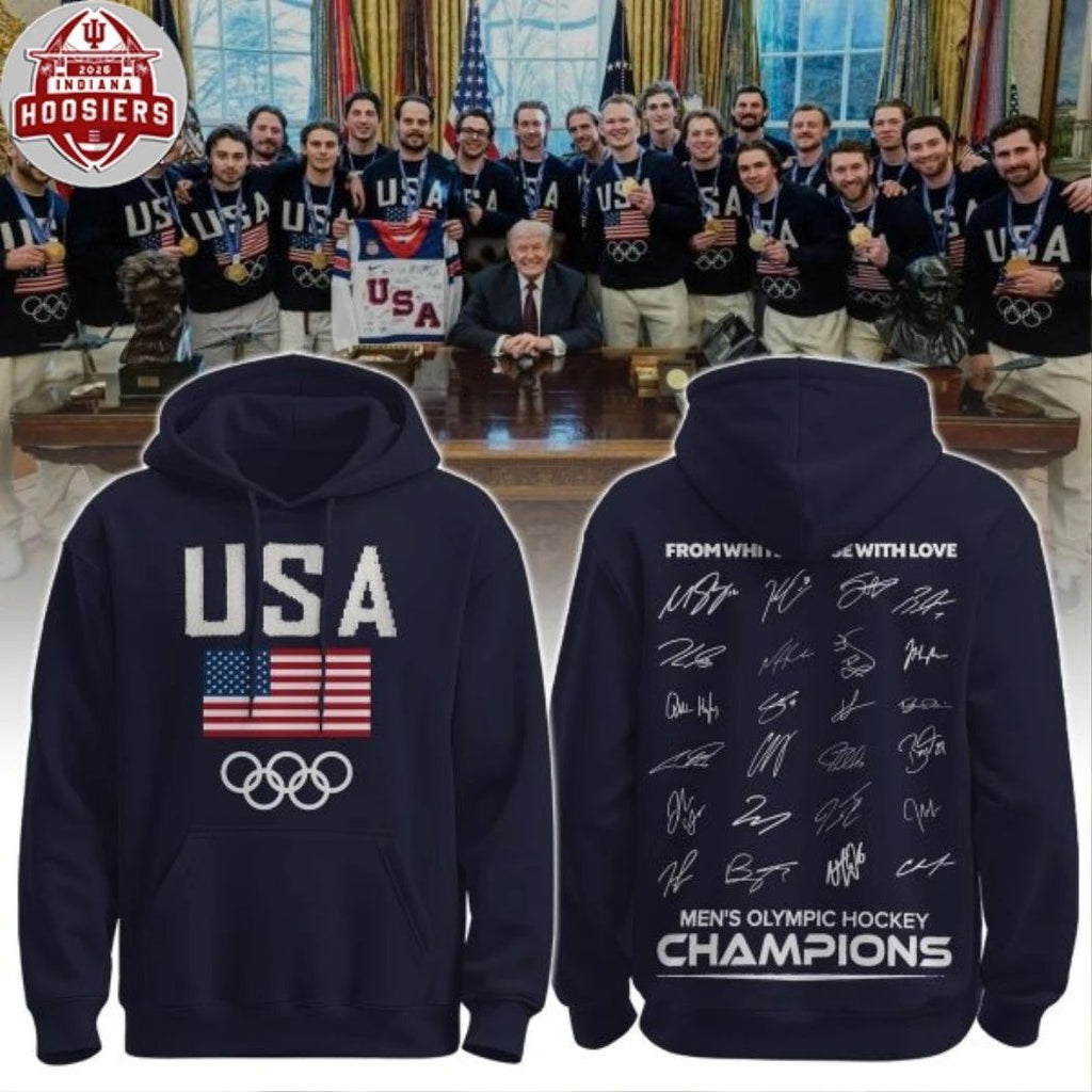 USA Men Hockey Special Milano-Cortina Olympics Champions 2026 Signature Logo Two Sided T-Shirt