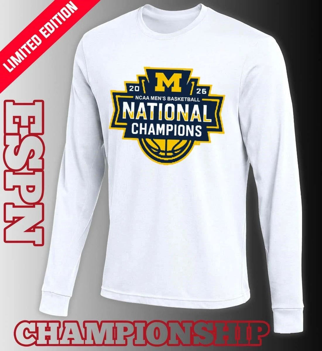 Michigan Wolverines 2026 NCAA DI Men’s Basketball National Champions Official Logo T-Shirt