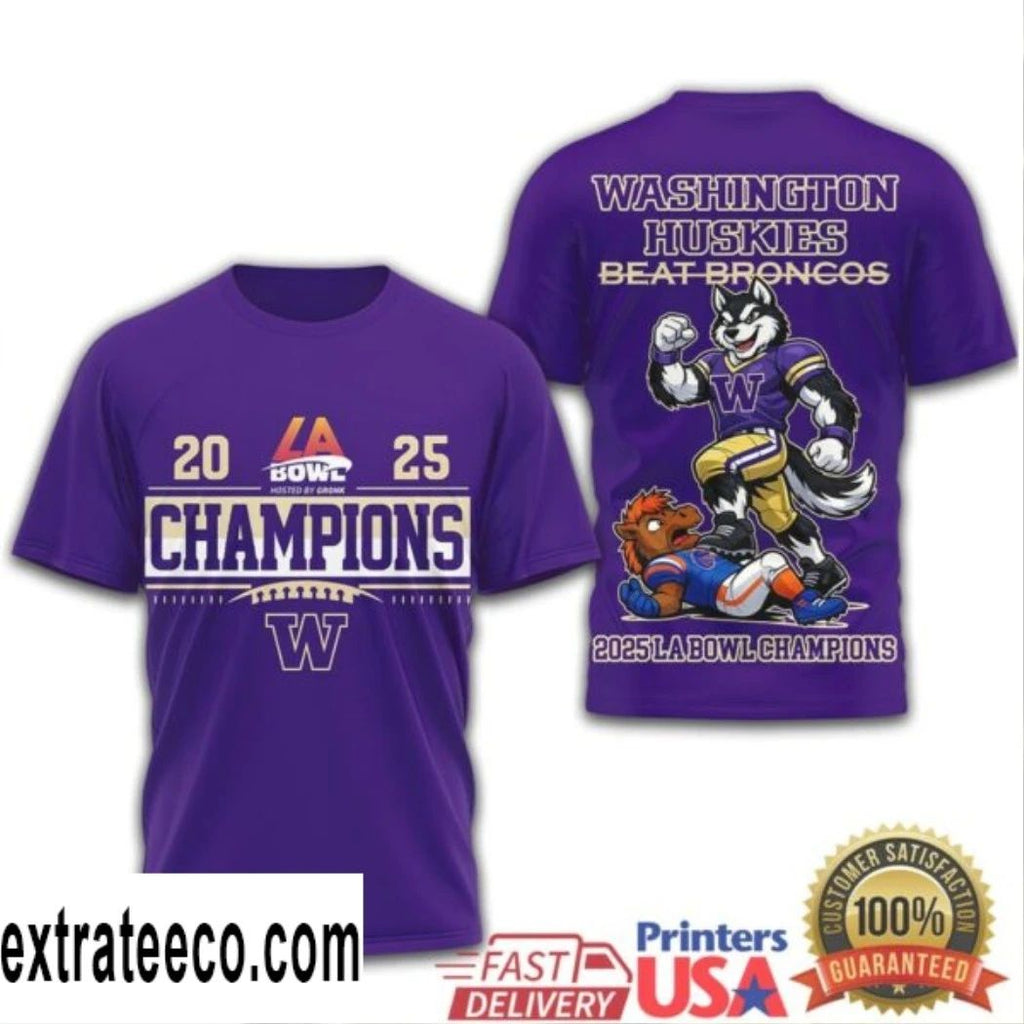 Original The Washington Huskies football team defeated the Boise State Broncos in the LA Bowl final Logo Shirt