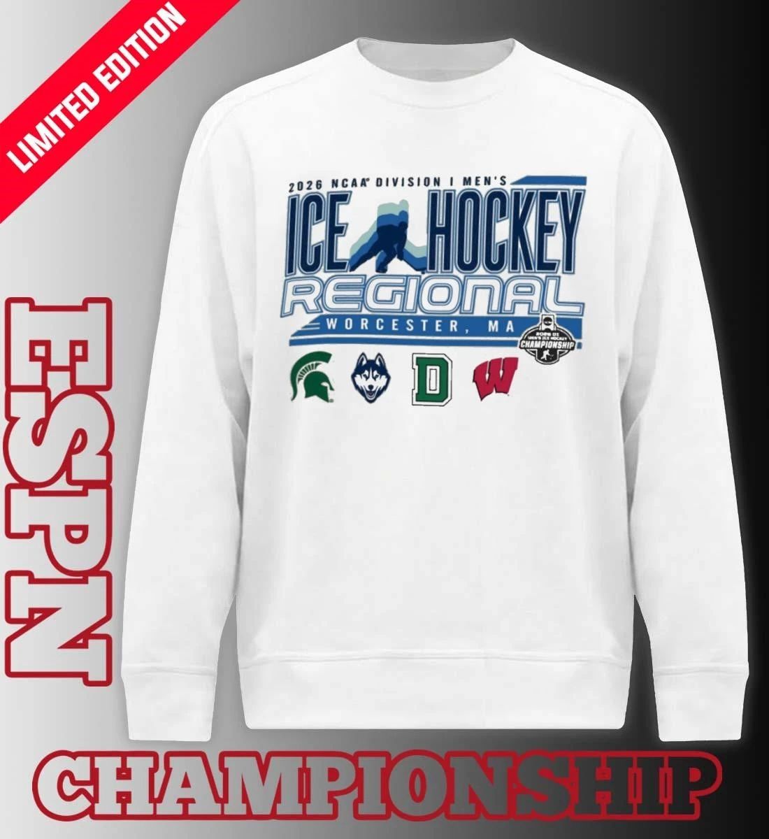 Worcester, MA 2026 NCAA DI Men’s Ice Hockey Regional Shirt