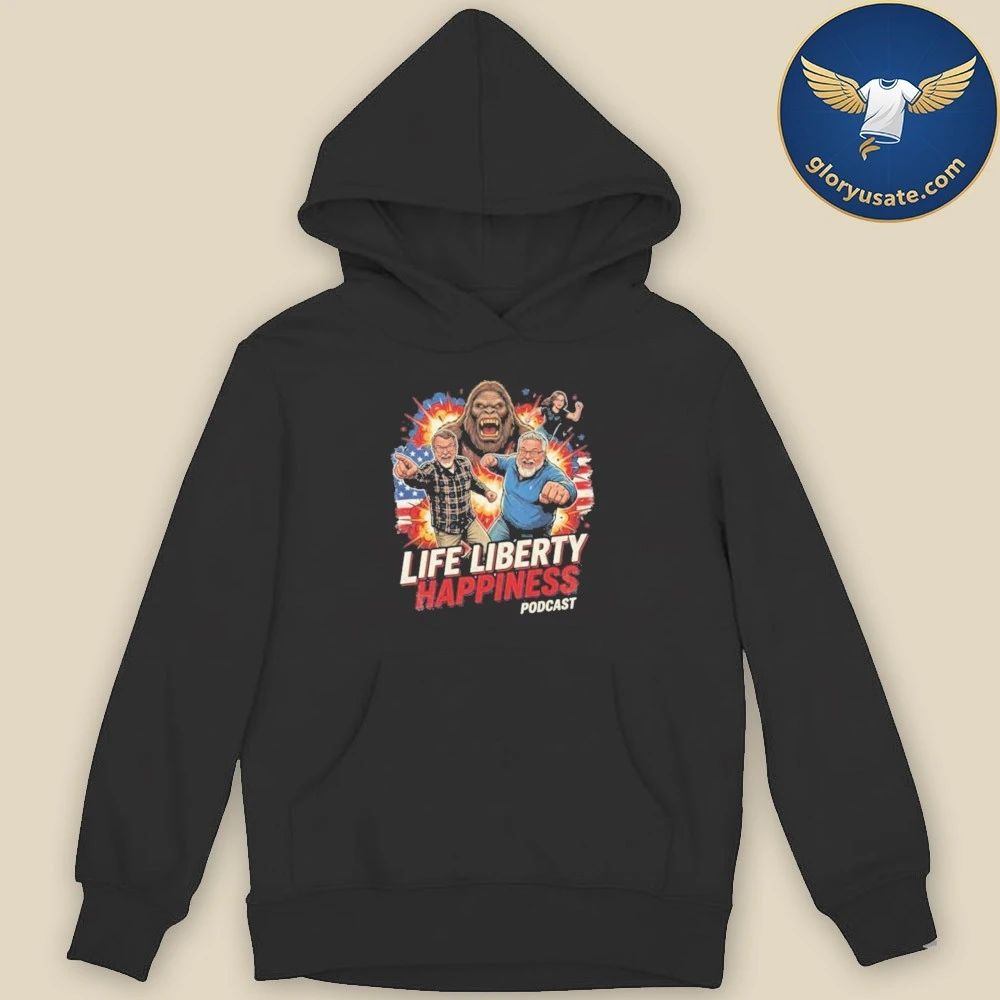 Media Squatch Life Liberty Happiness Bigfoot Team Shirt