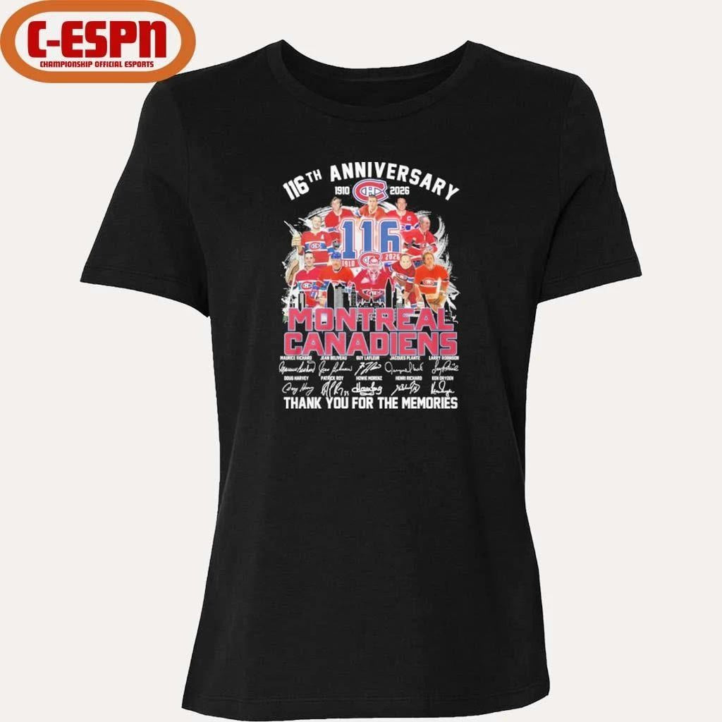 116th Anniversary 1910-2026 Montreal Canadiens Team Hockey Signatures Shirt