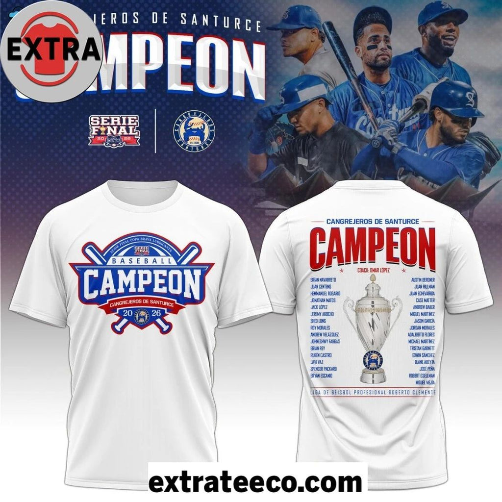 Cangrejeros De Santurce Serie Final 2026 Campeones Logo T-shirt