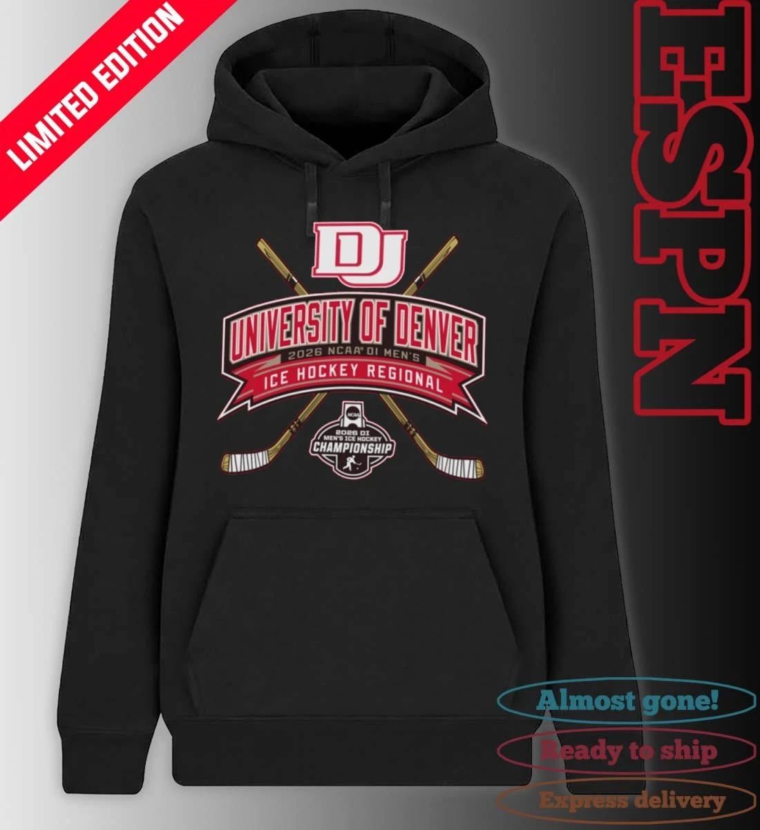 University Of Denver Pioneers 2026 NCAA DI Men’s Ice Hockey Regionals T-Shirt