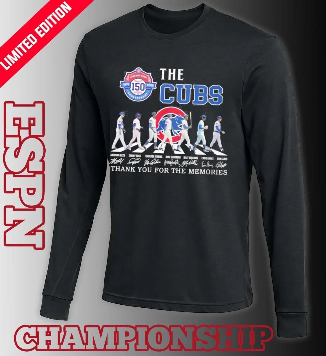 Chicago Cubs Abbey Road 150th Anniversary 1876-2026 Shirt