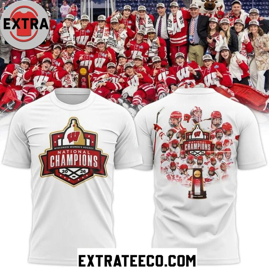 Wisconsin Badgers NCAA Ice Hockey 2026 National Champions Logo Two Sided Shirt
