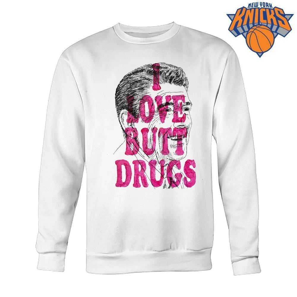 I Love Butt Drugs Ronald Reagan Pink Graffiti Sketch Portrait Shirt
