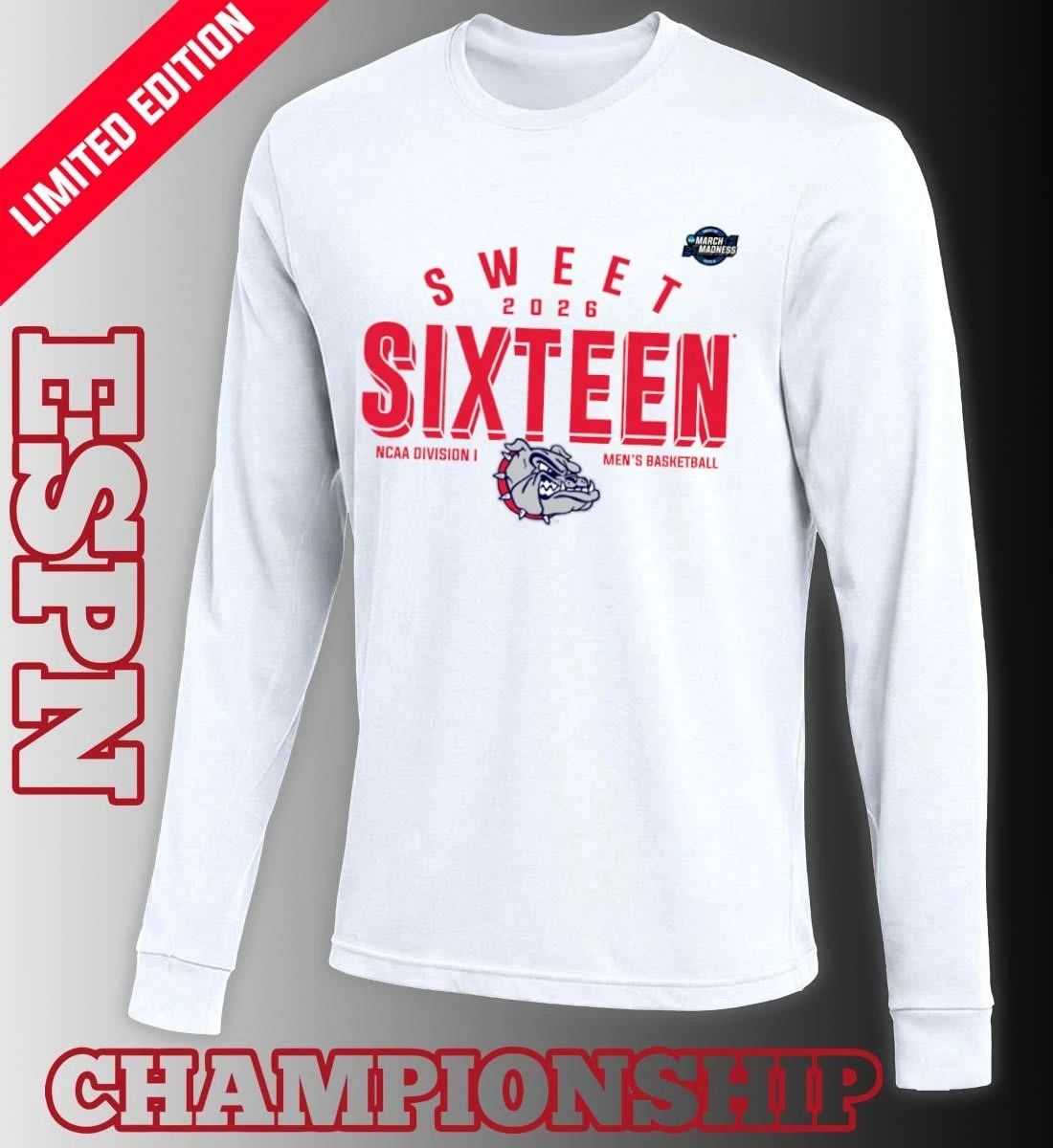 Sweet 16 Gonzaga Bulldogs 2026 NCAA Men’s Basketball T-Shirt