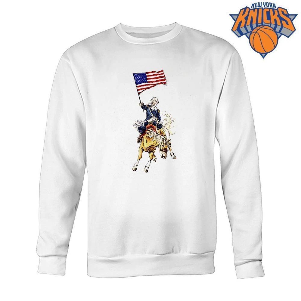 Happy 4th of July George Washington Riding Horse Waving US Flag Vintage Independence Day shirt