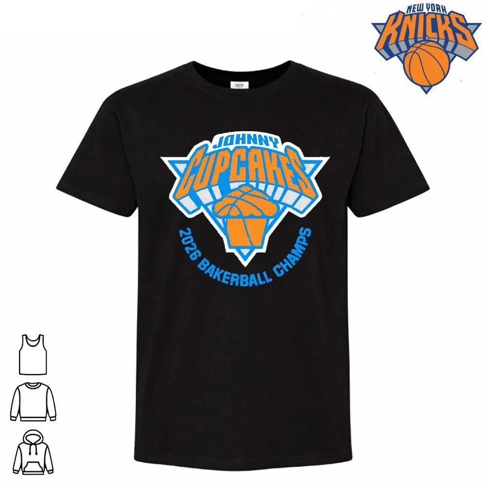 Johnny Cupcakes 2026 Bakerball Champs Blue Orange Basketball Tournament Graphic Shirt