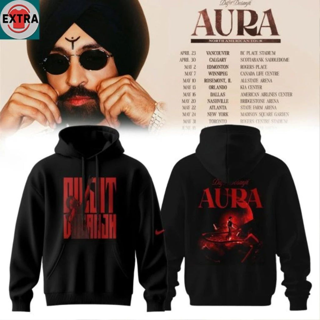 Diljit Dosanjh Aura Tour 2026 North America Hoodie T-Shirt